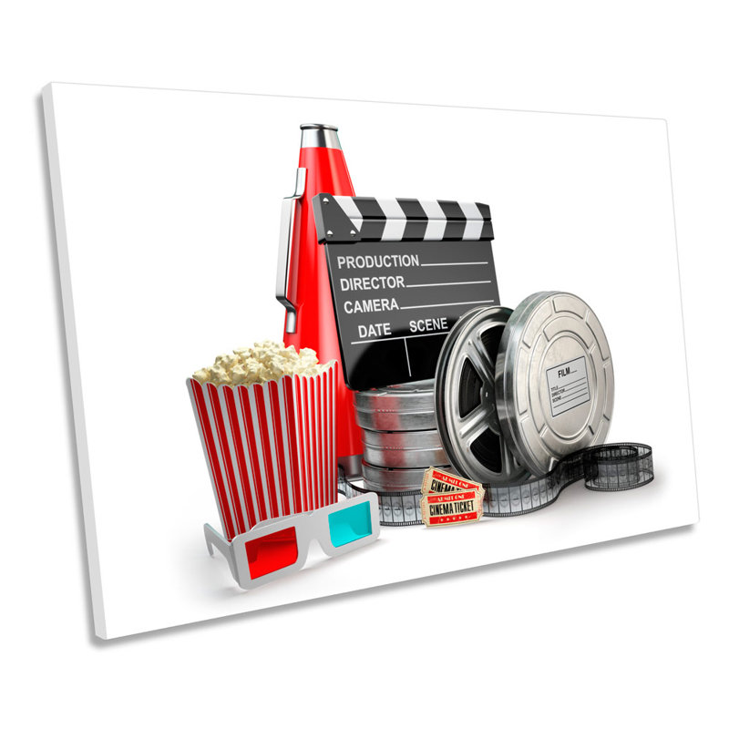 Film Reel Cinema Room - Wrapped Canvas Print, 40.6cm H x 61cm W