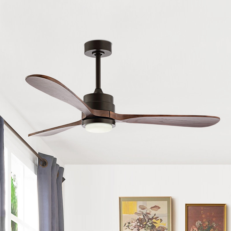 Ventilateur de plafond à hélice à DEL à 3 pales de 52 po avec télécommande et ensemble d'éclairage inclus Gatto