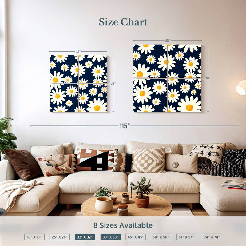 Harnek Daisy Pattern, 38" H x 38" W