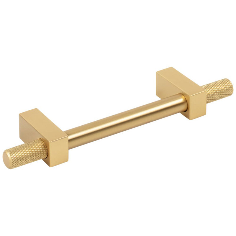 Larkin 4 Knurled Ends Bar Pull, 12", Brushed Gold