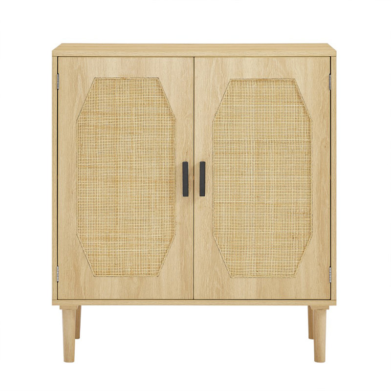 Armoires de cuisine avec portes décoratives en rotin