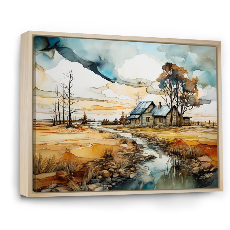 Tarquility in the Countryside IV - Imprimé, Cadre naturel flottant, H 24 po x l 32 po x P 1 po