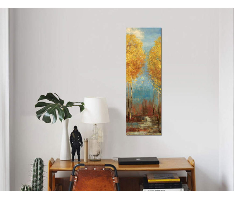 Ginkgo tree ii-impression sur toile tendue, H 36 po x l 12 po x P 1,5 po, Toile avec cadre noir