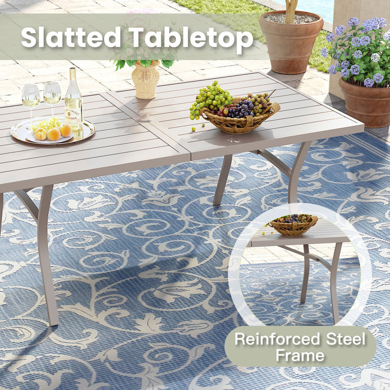 Rectangular Outdoor Dining Table, Sandshell