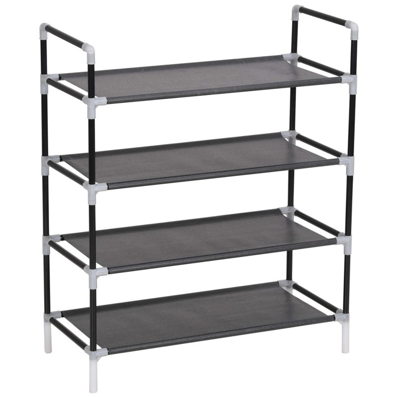 Range-chaussures avec rangement à 4 niveaux, Argent argent