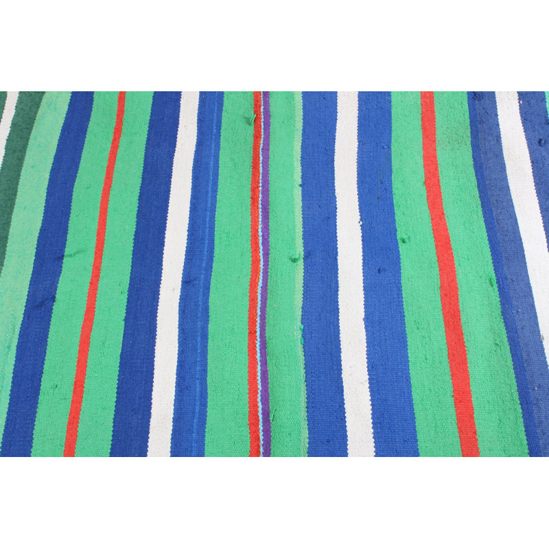 Tapis de couloir turc rétro vintage vert rayé pour couloirs, escaliers et thèmes