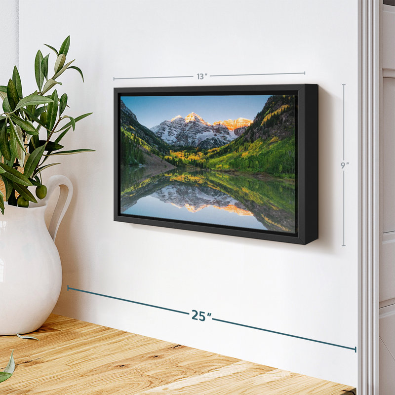 Reproduction sur toile Ottos Maroon Bells Lake Sunshine, H 9 po x l 13 po