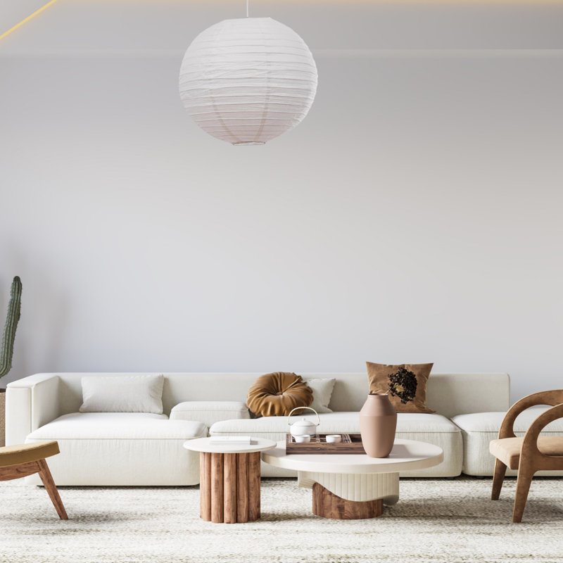 40cm Paper Sphere Pendant Shade, White, 40cm H x 40cm W x 40cm D