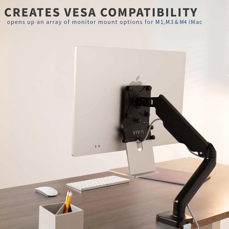Black Steel VESA Adapter Plate Bracket Kit for 24" M1 iMac Monitors