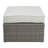 Fabric & Gray Wicker Patio Sofa W/2 Pillows & 2 Ottomans