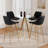 3 Piece Pub Table and Velvet Fabric Pedestal Bar Stool Dining Set (Set of 3)-1305968217-1277809732