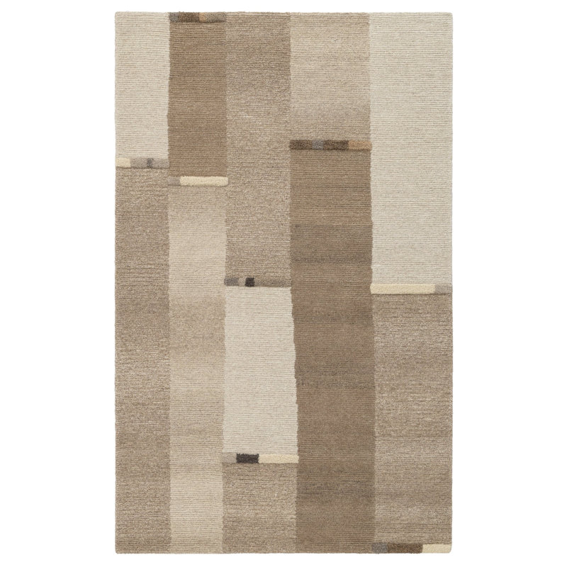 Tapis Albers touffeté à la main, Naturel, Rectangle 7 pi 6 po x 9 pi 6 po