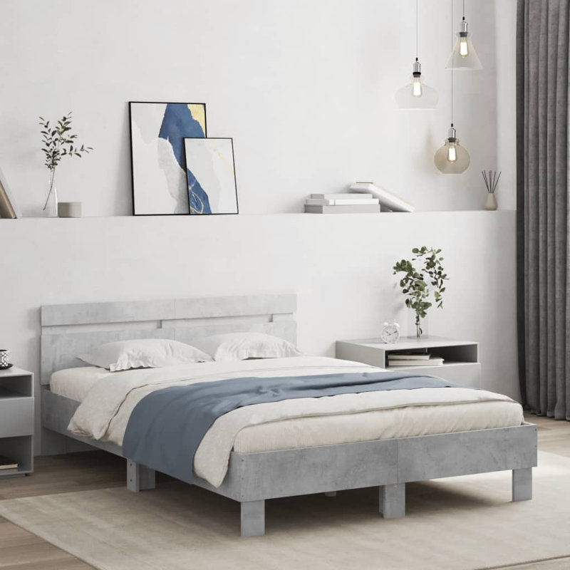 Bed Frame Durable, 120 x 200cm, Concrete Grey