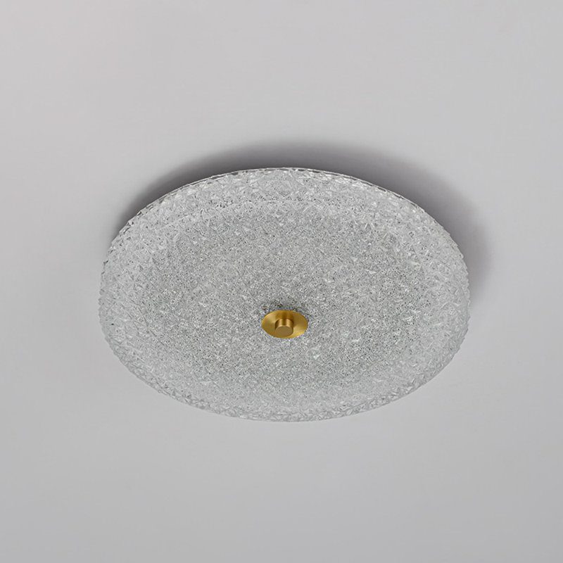 Round Glass Dimmable LED Flush Mount