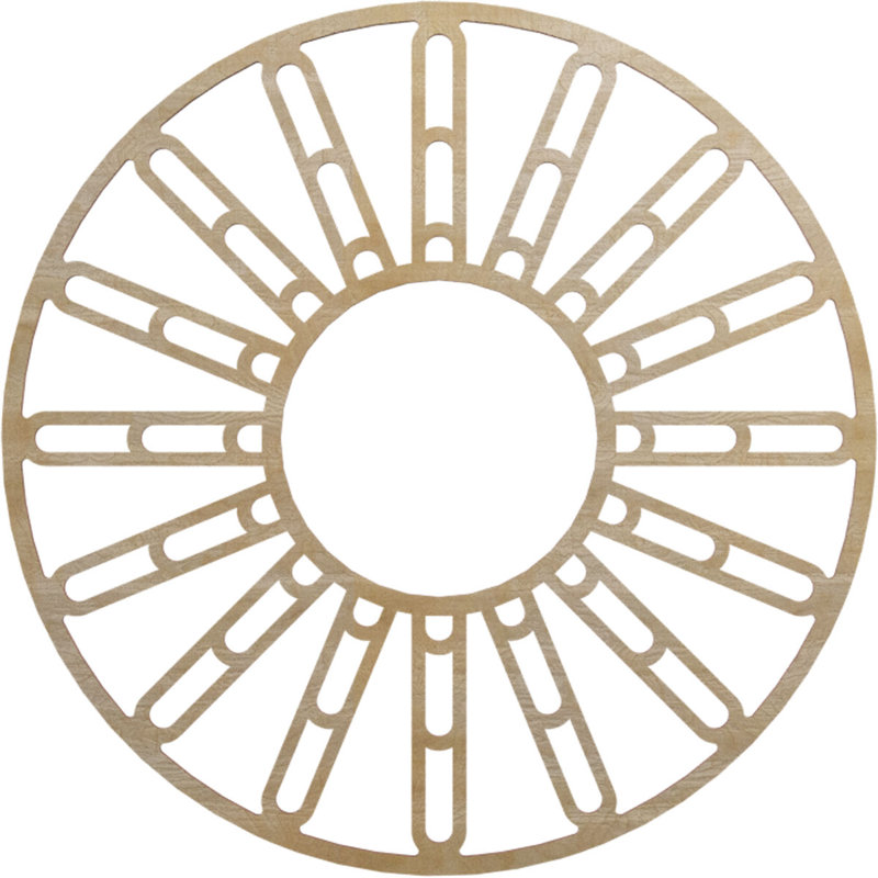 Médaillon de plafond en bois d'aulne 30 po x 10 7/8 po x P 3/8 po Hale, Hickory, H 30 po x l 30 po x P 0,38 po