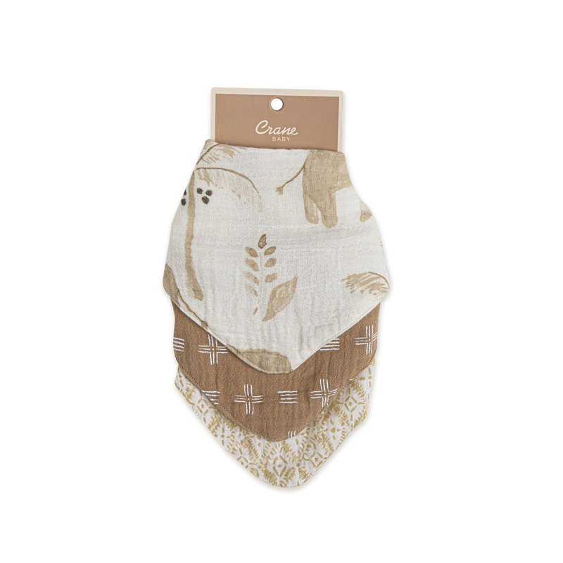 Crane Baby 3Pc. Muslin Bib Set - Kendi Collection