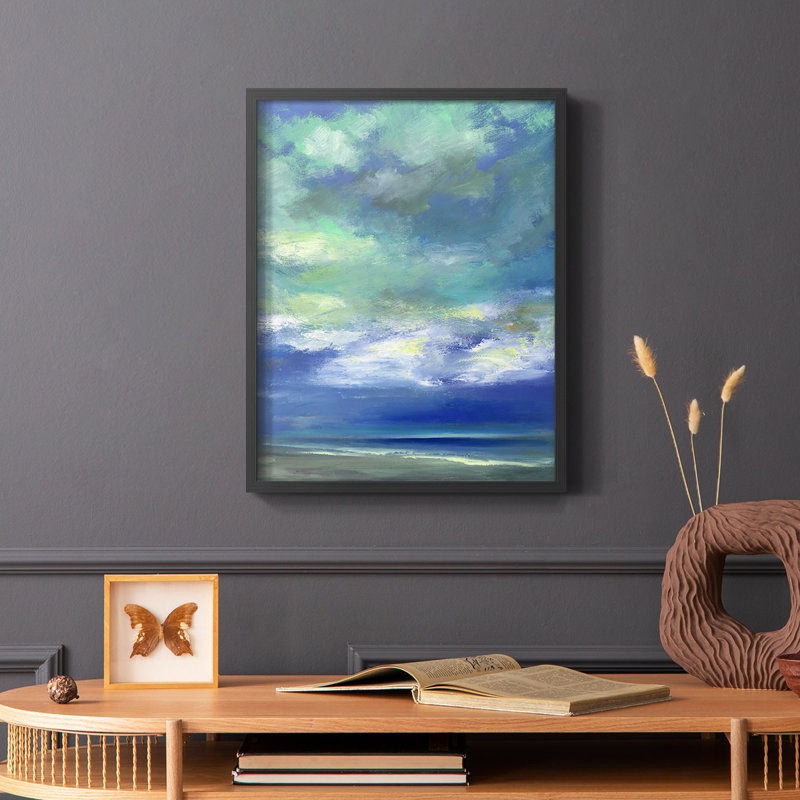 Island Midday Framed Print - Solid Wood, 28" H x 22" W, Black