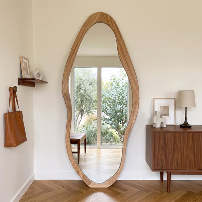 Miroir pleine grandeur en bois naturel
