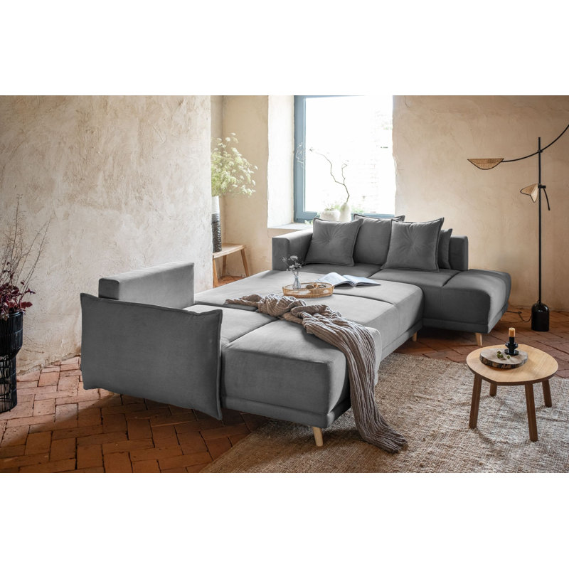 Lazy Lukka 8 Seater Sofa Bed, Grey, Right Hand Facing