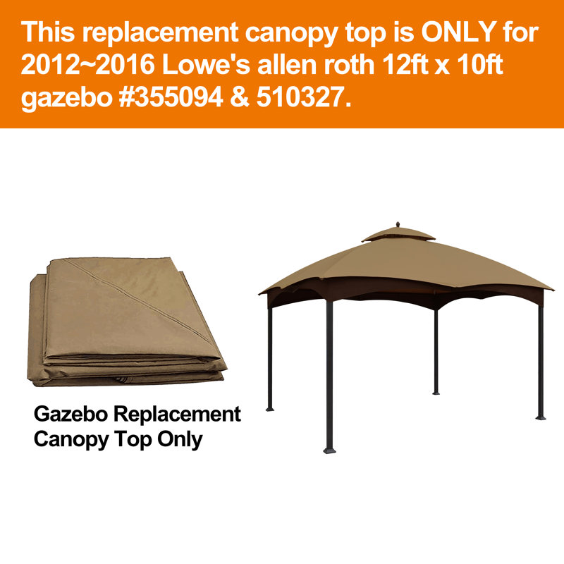 Moguel Replacement Canopy Top for 10ft. W x 12ft. D Allen Roth Gazebo, Khaki