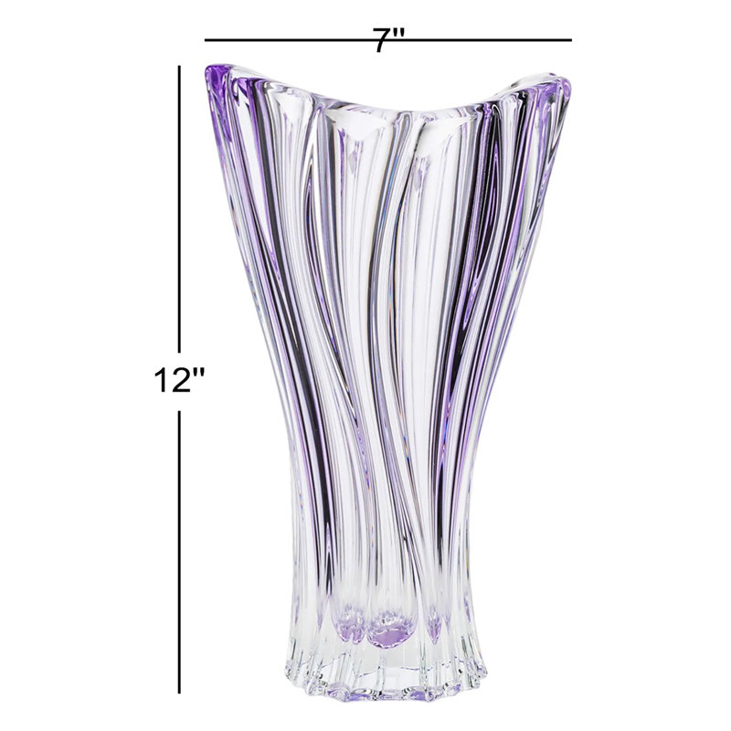 Avetta Handmade Crystal Table Vase, Amethyst