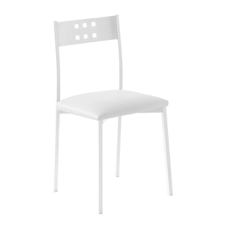 Adri 46cm H Upholstered Metal Side Chair, White