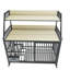 Cage pour animaux en fer - pratique, noir et beige, 50,42 po Hauteur, largeur 24,08, profondeur 35,24 avec planche, couleur beige, profondeur, hauteur-803881494-803881495