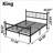 Metal Bed Frame with Vintage Circular Headboard and Footboard, Heavy-Duty Iron Platform Bed-1331756459