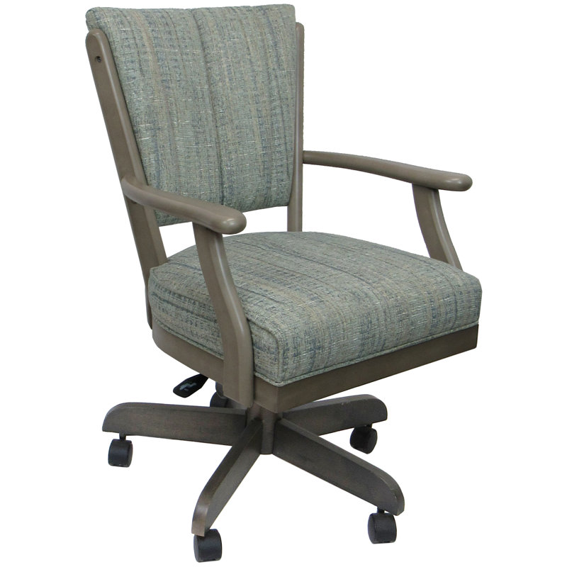 Chaise pivotante en bois avec accoudoirs Chenique, Watusi Aquatinte