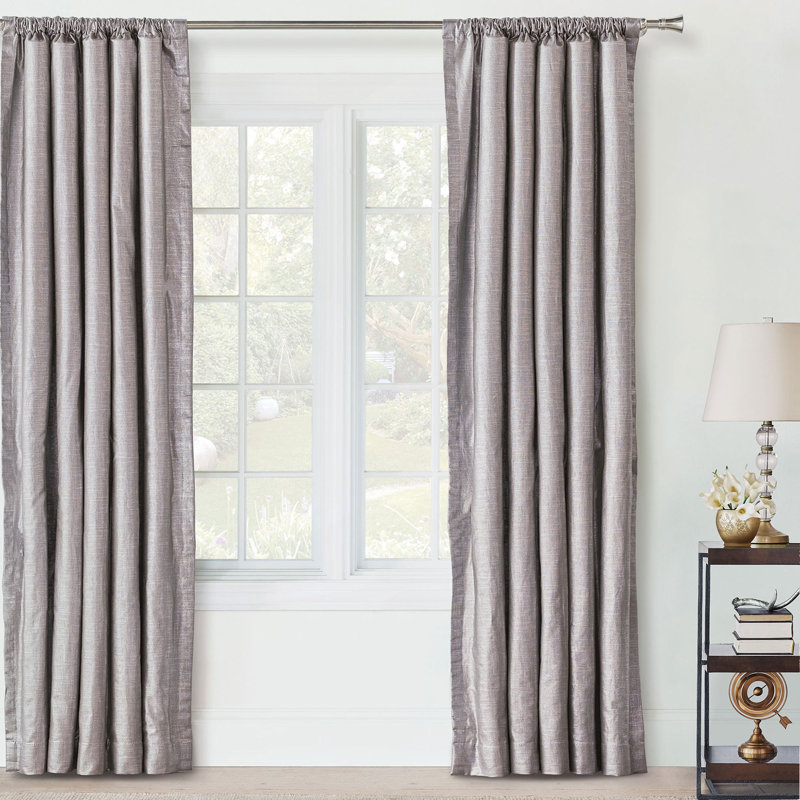 Amal Linen Blend Room Darkening Curtain Single Panel, 96" W x 96" L