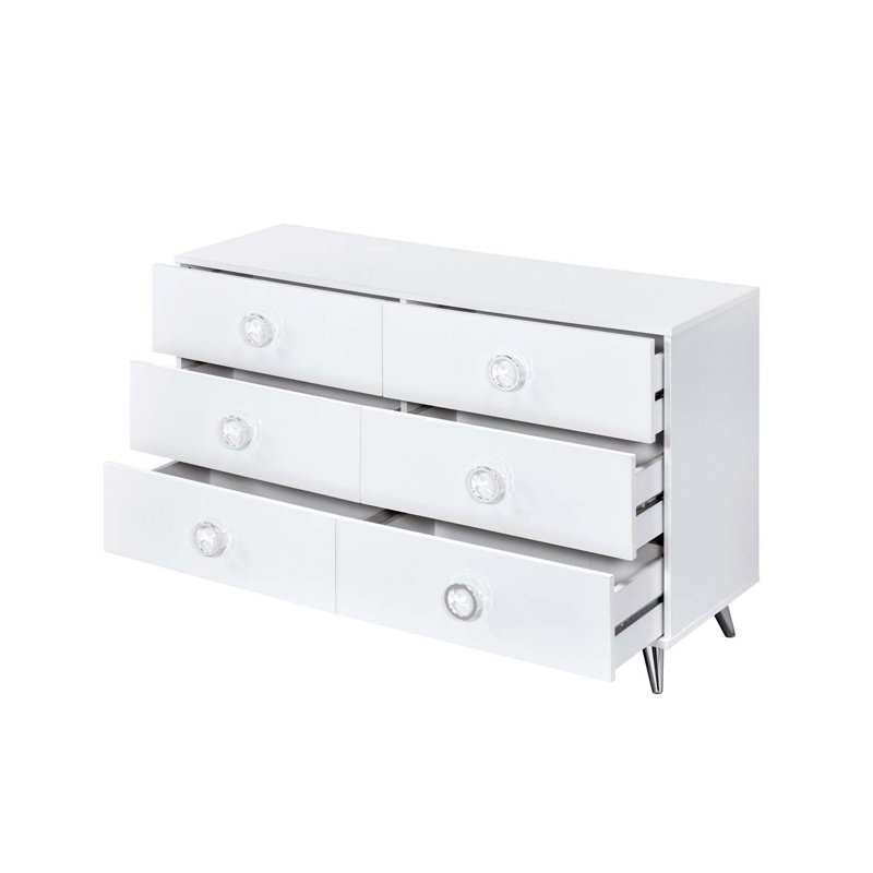 Commode blanche à 6 tiroirs