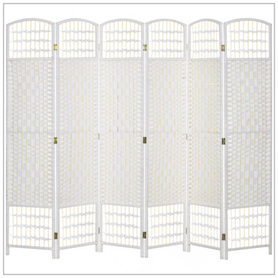 Paravent 6 panneaux pliable, écran d'intimité autoportant en fibre Wave, 5,6 pi de hauteur, idéal pour créer des espaces privés et rehausser le décor
