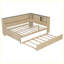 Lit de jour moderne en bois avec tablettes de rangement et lit gigogne