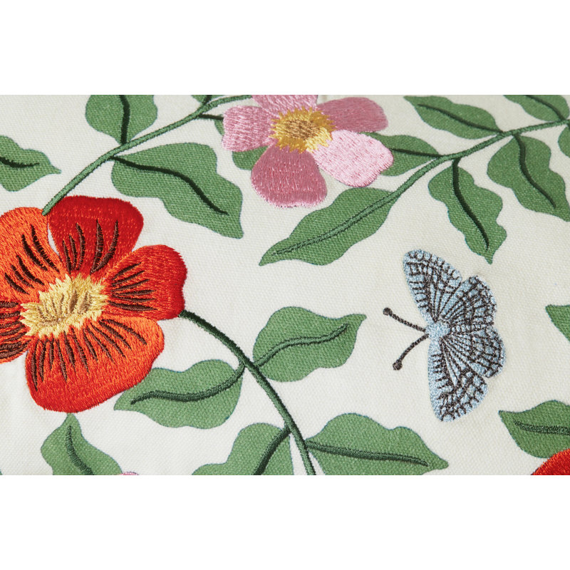 Rifle Paper Co. x Loloi PRP0017 Primrose 12" x 27" Pillow, Ivory, No Fill