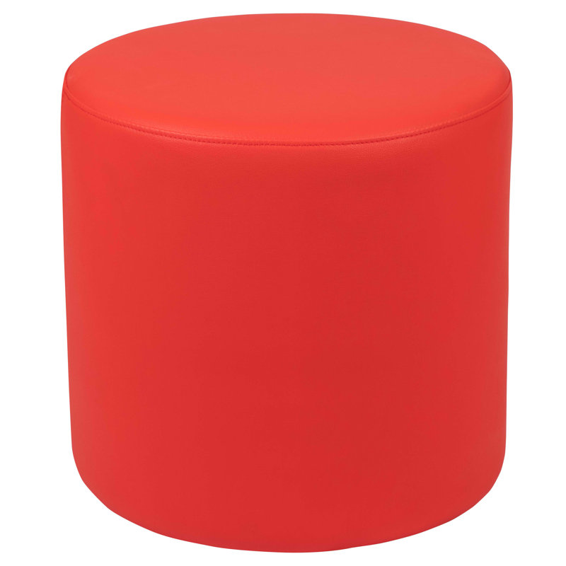 Tabouret cylindrique modulaire avec siège rembourré en mousse Shapes Series II, H 18 po x l 18 po x P 18 po, Rouge, Non