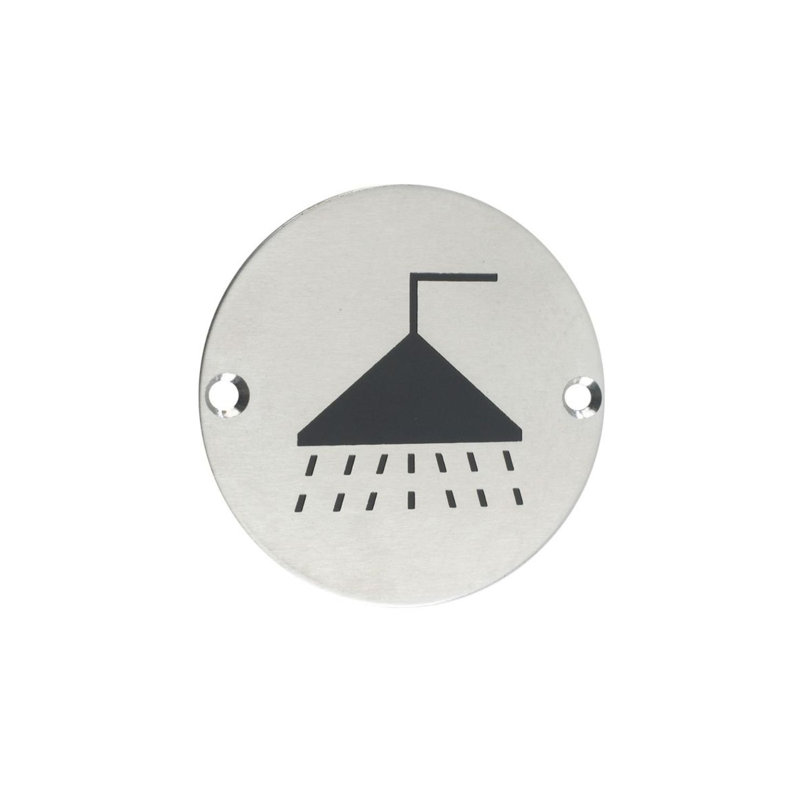 Shower Sign, Satin Stainless