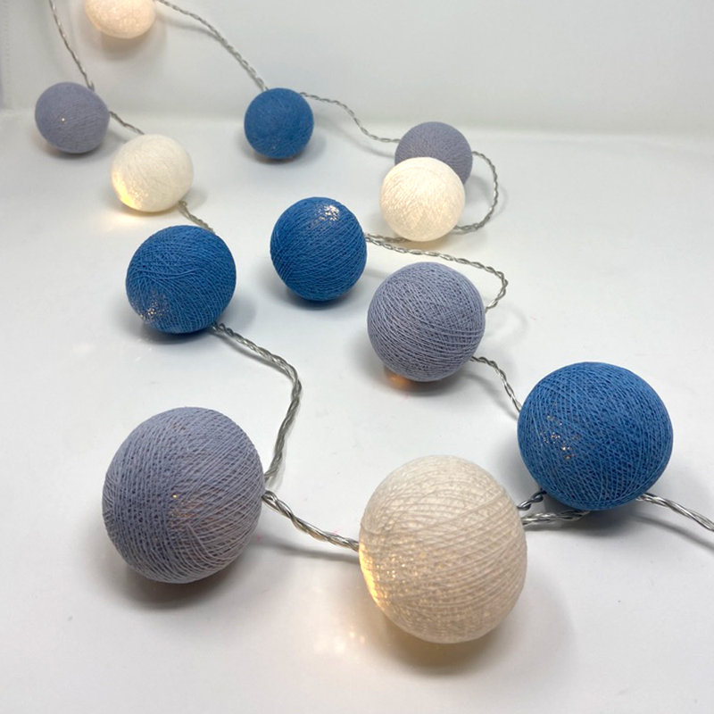 Misti LED Cotton Ball String Light, 10 Lamps - 5 Metre Long
