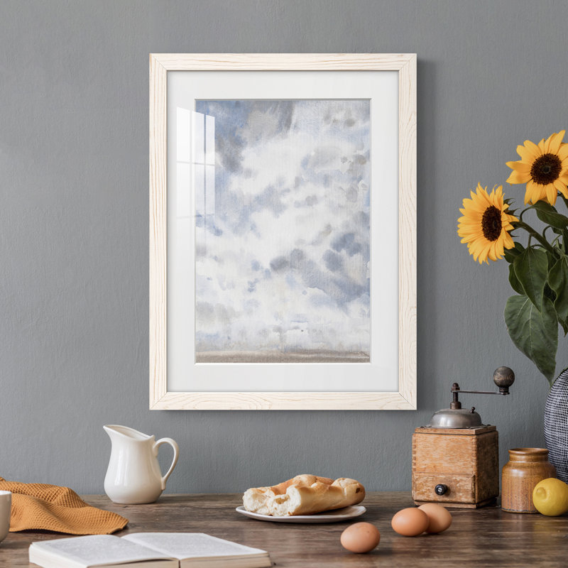 Ciel bleu IV - peinture encadrée, H 43,5 po x l 31,5 po x P 1 po, Cadre blanc