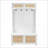 Entryway Hall Tree with Shoe Bench, Rattan Doors &amp; Hooks, 40”W White | Solid Wood Feet | MDF-701707122