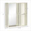 Armoires | Armoire de rangement murale à miroir à 2 niveaux, 24,75 po x 25,5 po, finition imperméable, blanc moderne | Minimaliste | Salle de bain