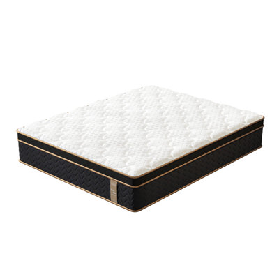 Matelas hybride moelleux de 10 pouces avec mousse viscoélastique imprégnée de gel et ressorts ensachés indépendamment - sans fibre de verre, isolement de mouvement, matelas certifié CertiPUR-US dans une boîte