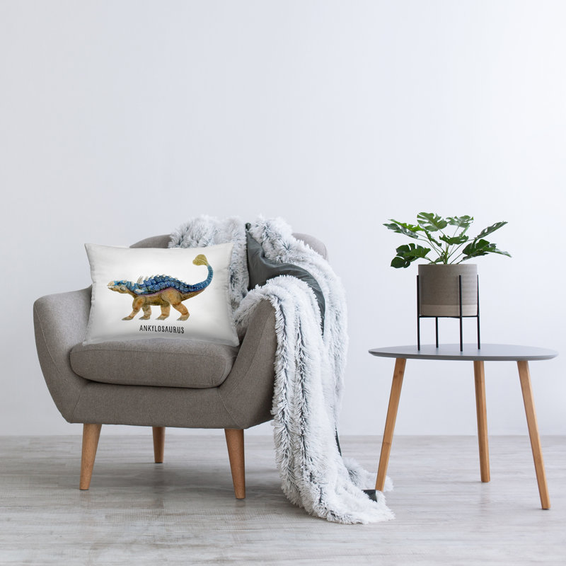 Stupell Industries Ankylosaurus Dinosaur Learning Design by Brett Blumenthal Throw Pillow
