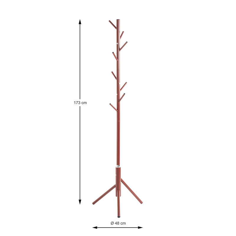 Lynna Freestanding 8 - Hook Coat Rack, Red