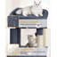Arbre à chat 79,9 pouces pour chats d'intérieur, poteau à griffes multicouches avec grande plateforme, 2 grottes, 7 poteaux en sisal, pompons, panier à chat, hamac, convient aux chats, gris foncé-489551147-489551145