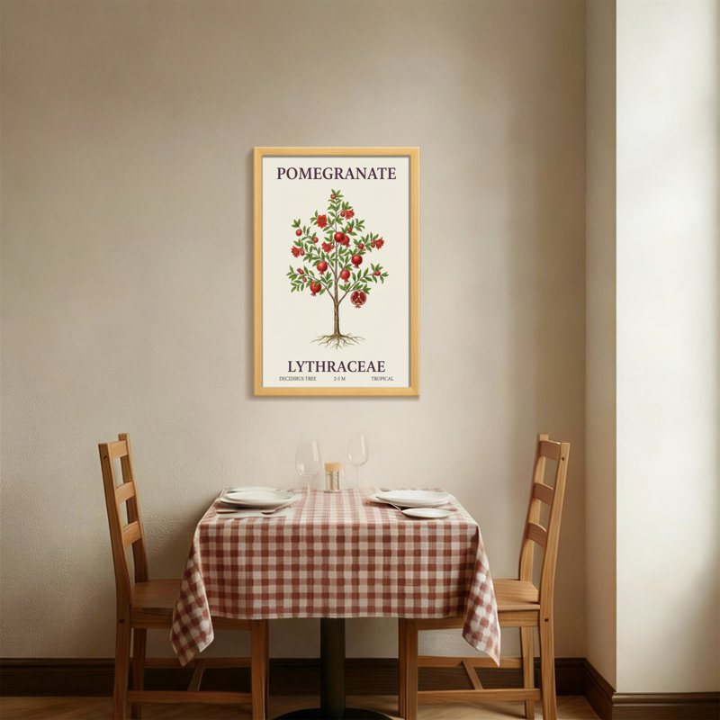 Plantes et fleurs de grenadier avec fruits rouges et feuilles vertes, H 18 po x l 12 po