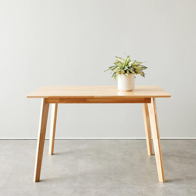Fsc Certified Solid Wood Kitchen Rectangular Dining Table, Easy To Assemble, 29.5"d X 47.2"w X 29.5"h, Natural Wood