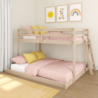 Twin Over Full Low Bunk Bed with Ladder