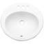 Lavabo de salle de bain encastré en céramique blanche 20 po x 18 po - Design d'inspiration européenne élégant, teinté, pour usage domestique et commercial ovale moderne, adapté à divers espaces