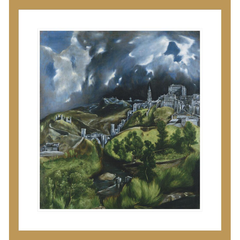 «View of Toledo» par El Greco, El Greco - Estampe numérique encadrée, H 25,45 po x l 23,5 po