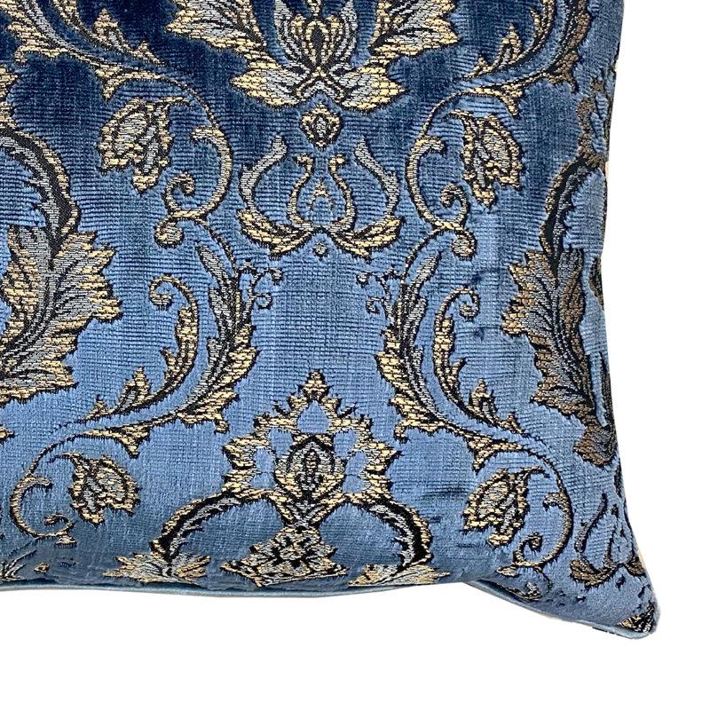 Damask Feather Throw Pillow, Royal